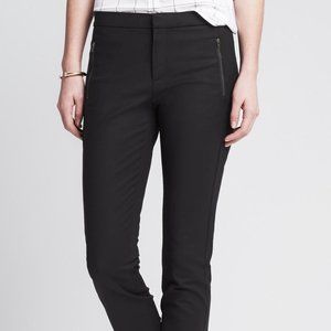 NWT Banana Republic Black Zip Pocket Ankle Pants Cotton Stretch Work 10 SHORT